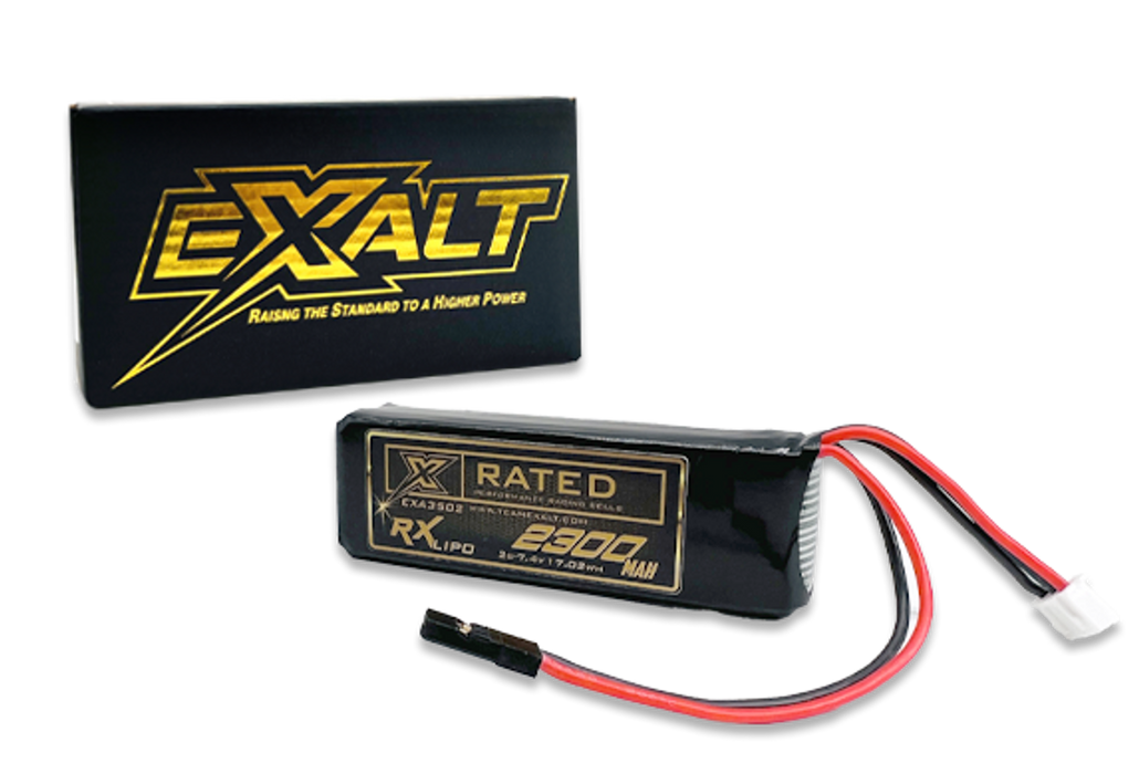 EXALT 3502 2S 7.4V 2300MAH TX/RX Reciever w/Futaba Connector, X-Rated LiPo Battery Series
