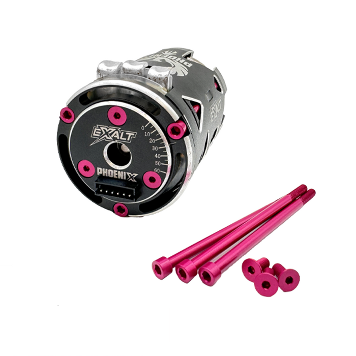 Exalt EXA0243P Pink Aluminum Screw Kit for Phoenix Modified 25.5T Motor