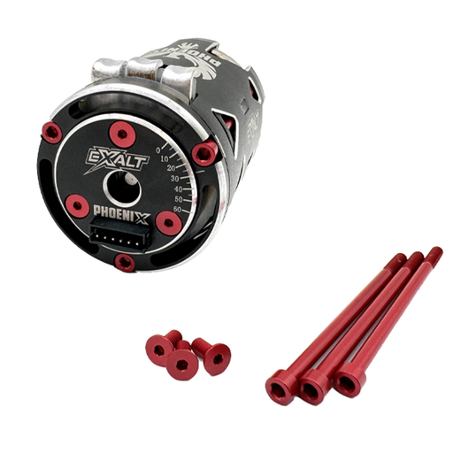 Exalt EXA0243R Red Aluminum Screw Kit for Phoenix Modified 25.5T Motor
