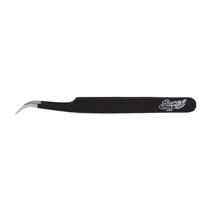 Excel 30420 Slant Point Tweezers, Black