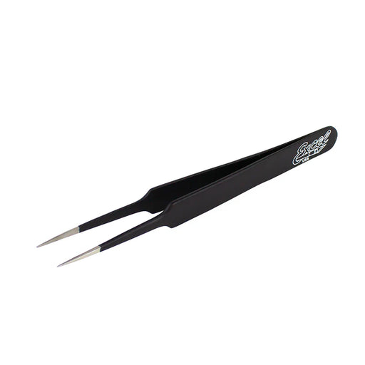 Excel 30421 Straight Point Tweezers, Black