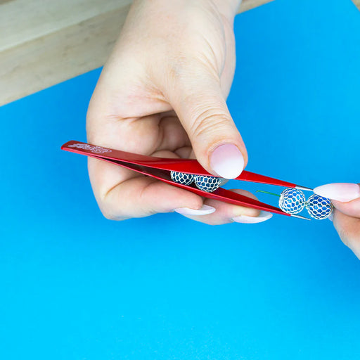 Excel 30428 Hollow Point Tweezers, Red