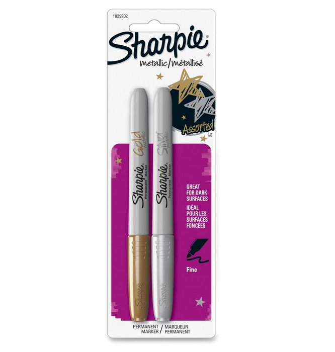 Fine Metallic Gold & Silver Sharpie Marker (2 Pack)