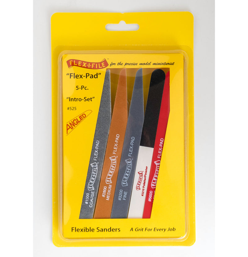 Flex-I-File 525 Flex-Pad Set with Angled Cut Sanding Sticks (5 diff grits)