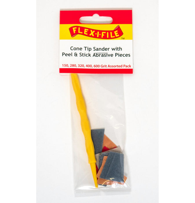 Flex-I-File CS321 Cone Tip Sander with Peel & Stick Abrasives (5 Grits)