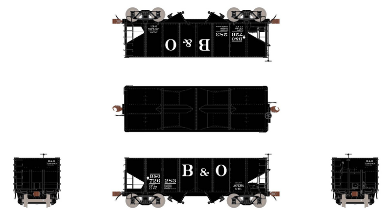 Fox Valley Models 15006 HO Scale USRA 55-Ton 2-Bay Open Hopper Baltimore & Ohio B&O 726675