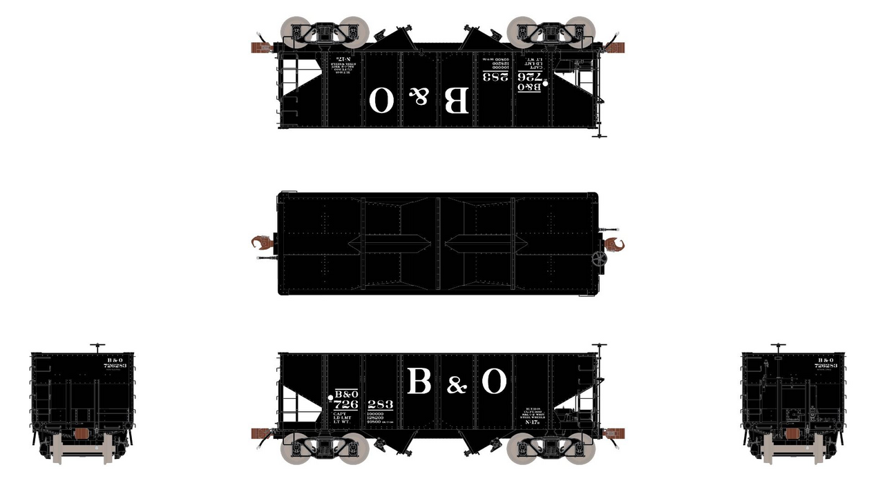 Fox Valley Models 15006 HO Scale USRA 55-Ton 2-Bay Open Hopper Baltimore & Ohio B&O 726675