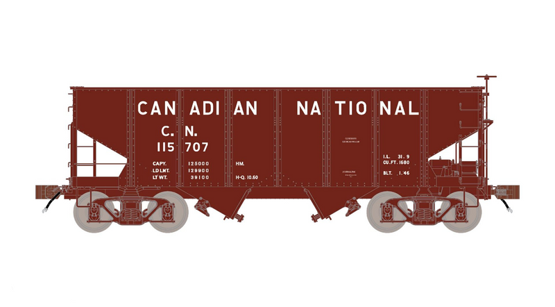 Fox Valley Models 15007 HO Scale USRA 55-Ton 2-Bay Open Hopper Canadian National CN 115707