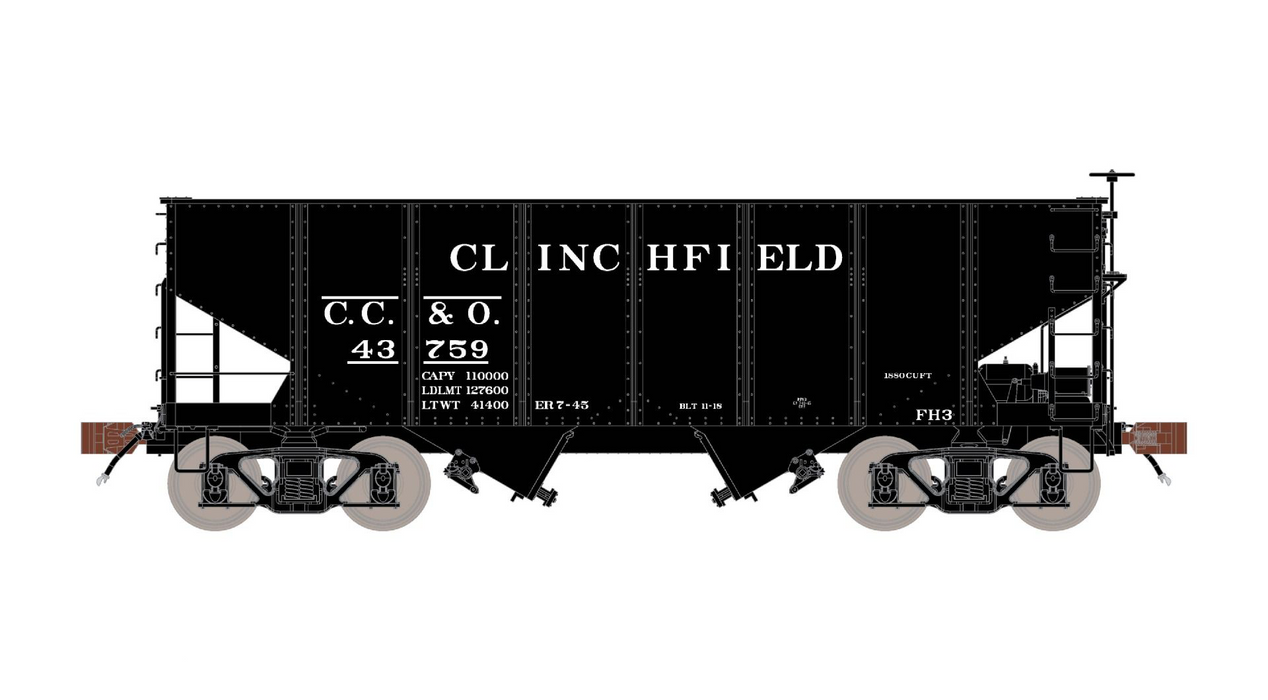 Fox Valley Models 15013 HO Scale USRA 55-Ton 2-Bay Open Hopper Clinchfield CRR/CC&O 43759