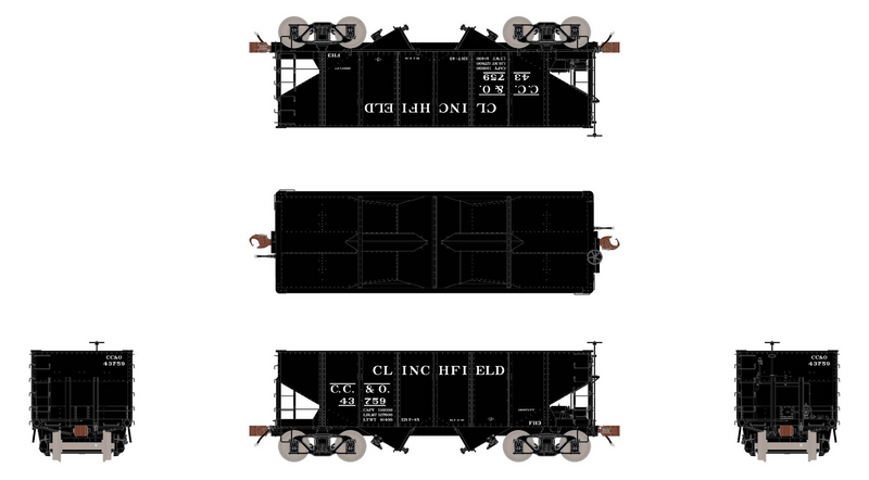 Fox Valley Models 15016 HO Scale USRA 55-Ton 2-Bay Open Hopper Clinchfield CRR/CC&O 44902