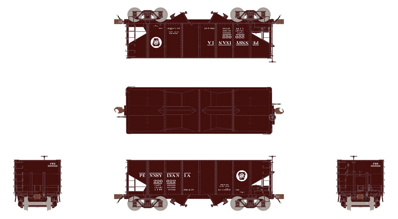 Fox Valley Models 15027 HO Scale USRA 55-Ton 2-Bay Open Hopper Pennsylvania PRR 220179