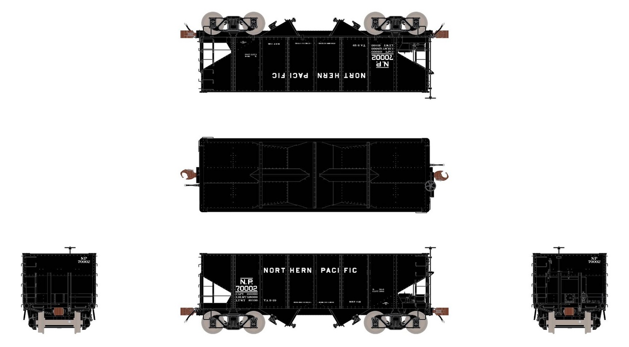 Fox Valley Models 15031 HO Scale USRA 55-Ton 2-Bay Open Hopper Northern Pacific NP 70002