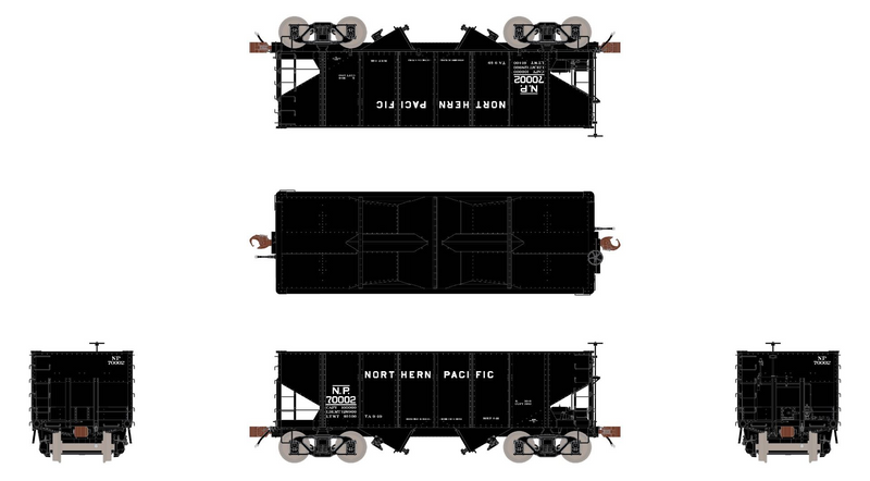 Fox Valley Models 15036 HO Scale USRA 55-Ton 2-Bay Open Hopper Northern Pacific NP 70048