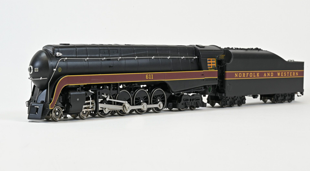 Fox Valley Models 38845 HO Scale N&W Class J 4-8-4, Norfolk & Western Spirit of Roanoke/Post 2015 N&W 611 DCC & Sound