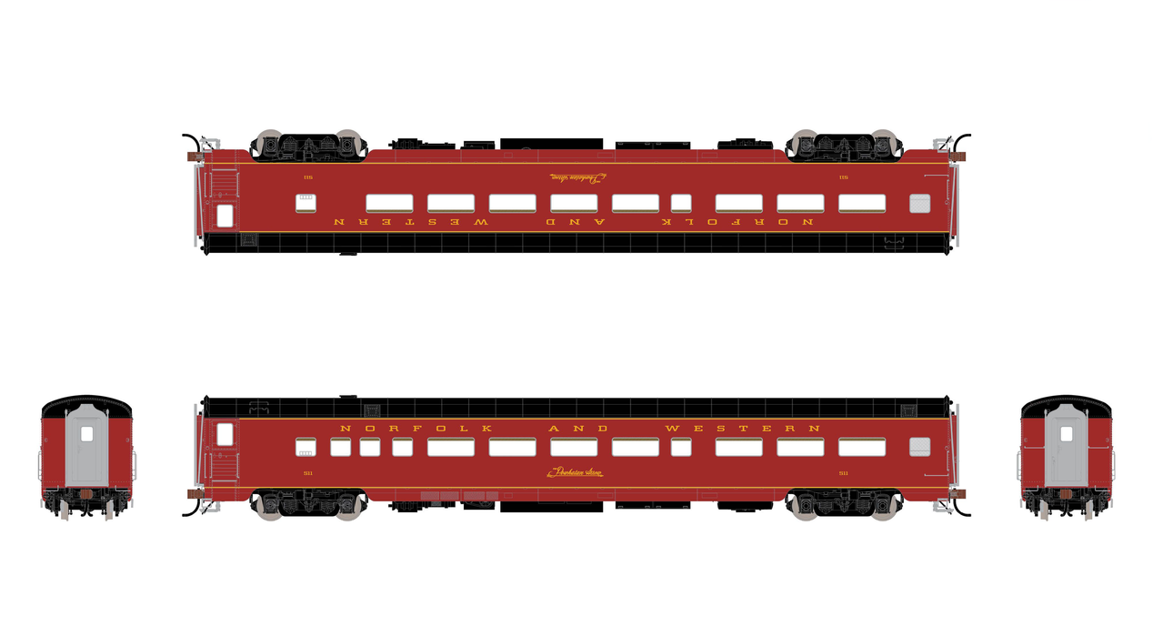 Fox Valley Models 38850 HO Scale Pullman-Standard Compartment Coach Norfolk & Western Powhatan Arrow N&W 511