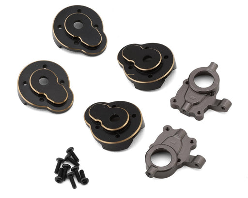 Furitek 2421 FX118 Brass Front & Rear Outer Portal Covers with Aluminum Inner Covers Set