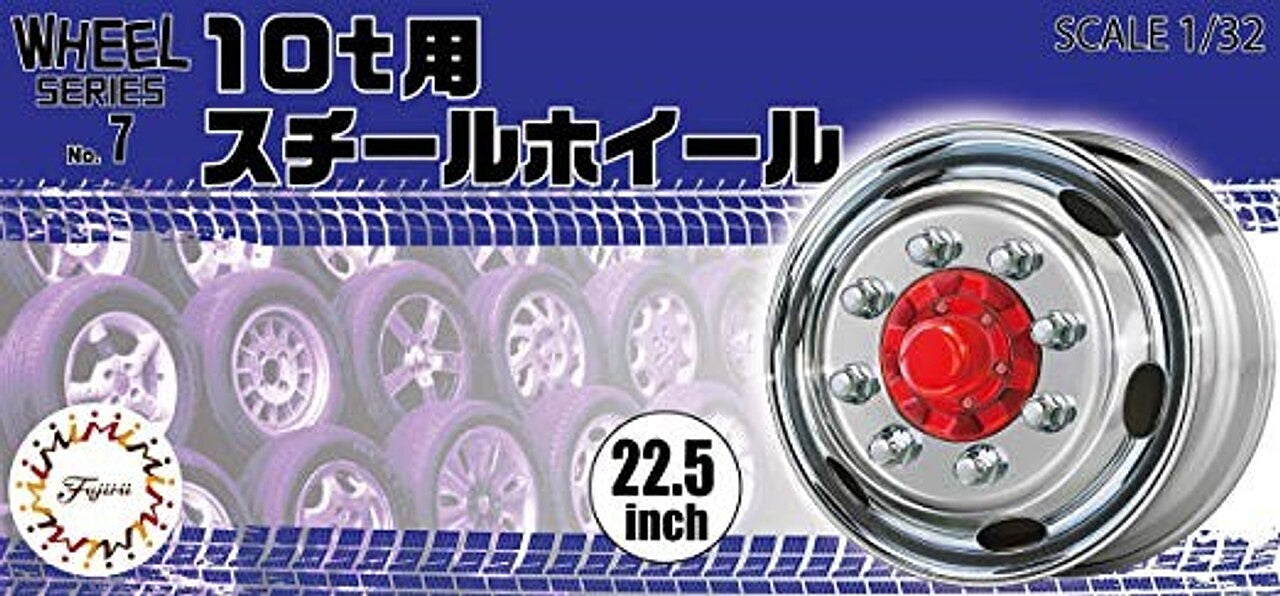 Fujimi 19348 1/32 Steel Wheel for 10T 22.5" Tire & Wheel (Set of 4)