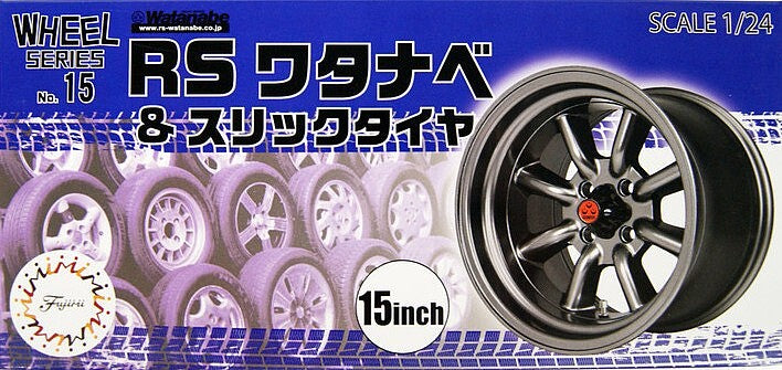 Fujimi 19356 1/24 RS Watanabe & Slick 15" Tire & Wheel (Set of 4)