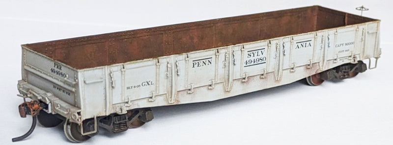 Funaro & Camerlengo 8610 HO Scale PRR GXL 36' Drop Side Gondola with Decals Resin Kit
