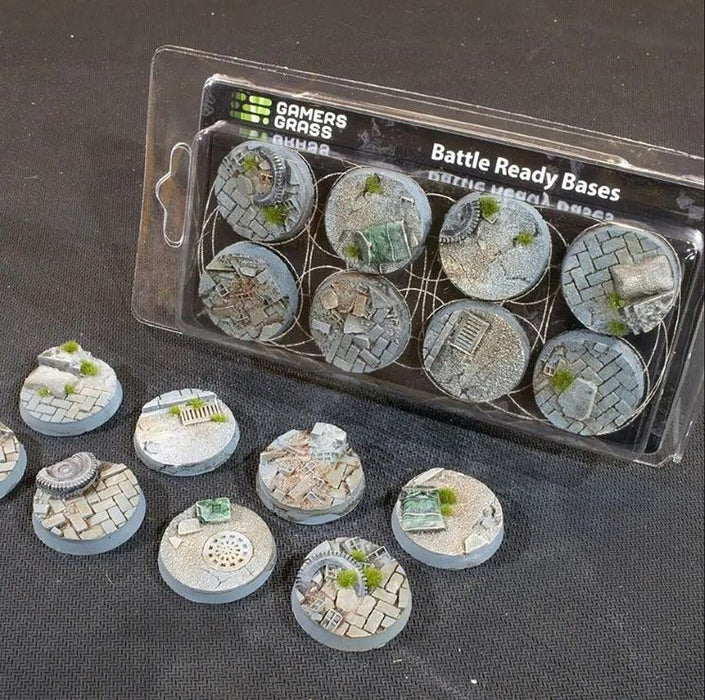 Gamers Grass 789358 32mm Urban Warfare Round Battle Ready Bases (8 Pack)
