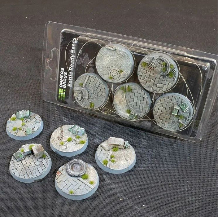 Gamers Grass 789365 40mm Urban Warfare Round Battle Ready Bases (5 Pack)