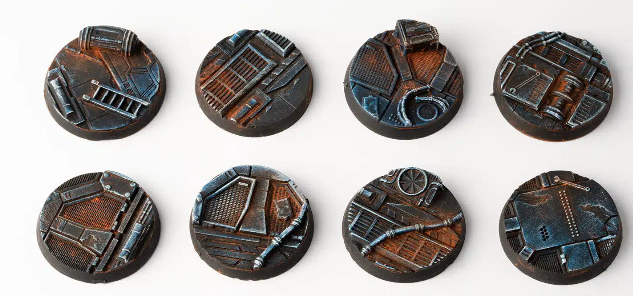 Gamer Grass 790224 32mm Spaceship Corridor Round Battle Ready Bases (8 Pack)