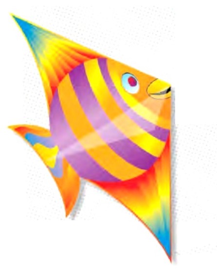 Gayla 225 52"x28" Tropical Fish Designer Delta Wing Kite