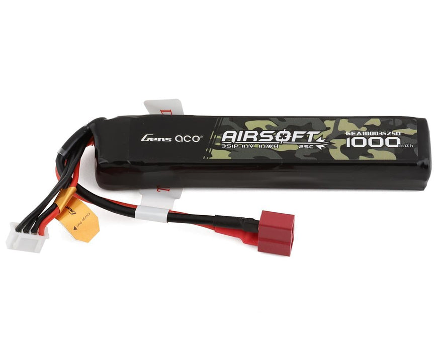 Gens Ace GEA10003S25D 11.1v 1000mAh 3S 25C Airsoft LiPo Battery with Deans Plug