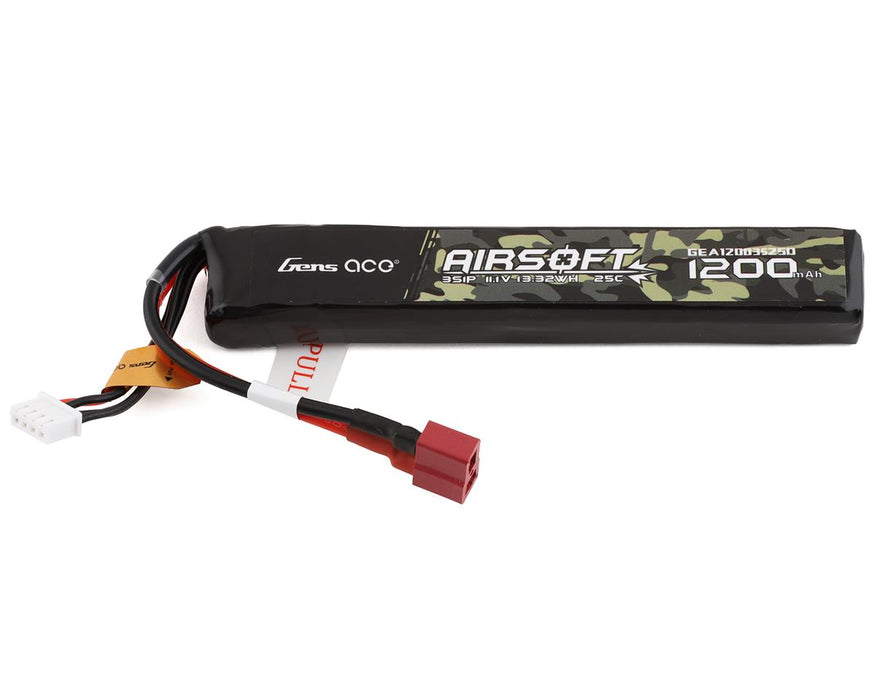 Gens Ace GEA12003S25D 11.1v 1200mAh 3S 25C Airsoft LiPo Battery with Deans Plug