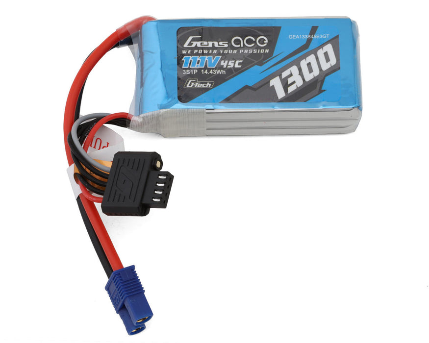 Gens Ace GEA133S45E3GT G-Tech 11.1v 1300mAh 3S LiPo Smart Battery with EC3 Connector