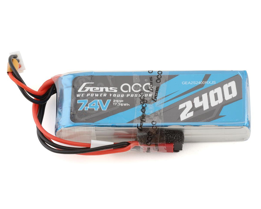 Gens Ace GEA2S2400RXJS 7.4v 2400mAh 2S LiPo Receiver Battery with JST & RX Connector