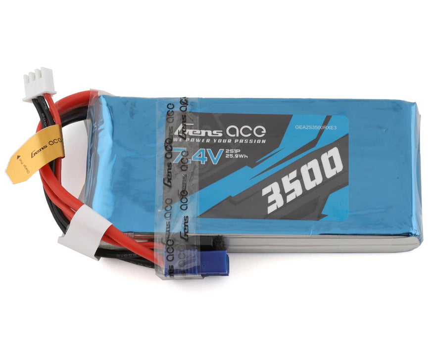 Gens Ace GEA2S3500RXE3 7.4v 3500mAh 2s LiPo Receiver Battery with EC3 Connector