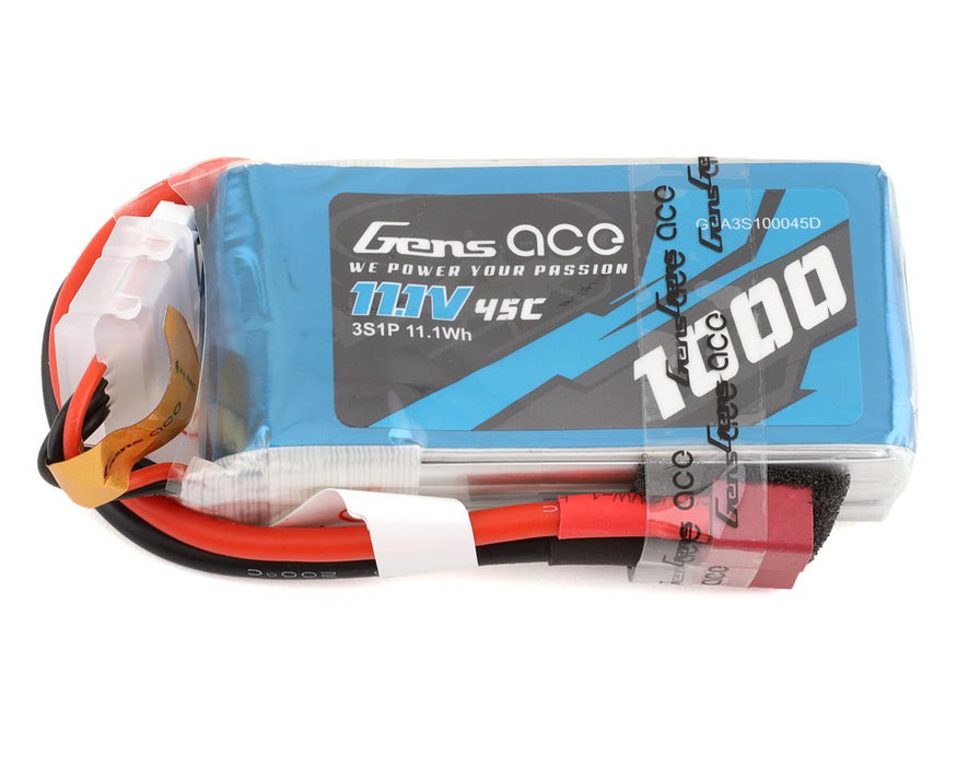 Gens Ace GEA3S100045D 11.1v 1000mAh 3S 45C LiPo Battery with Deans Connector