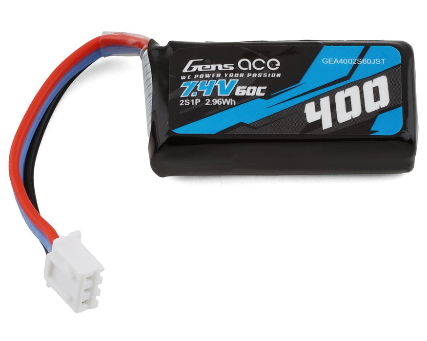 Gens Ace GEA4002S60JST 7.4v 400mAh2s LiPo Battery 60C with JST Connector