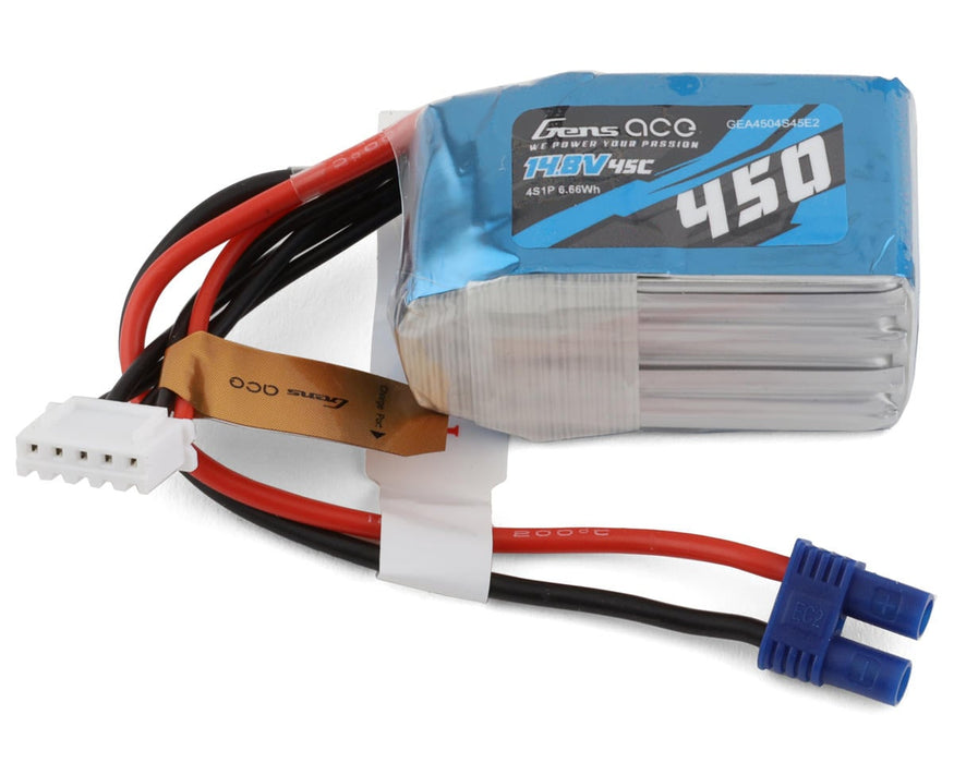 Gens Ace GEA4504S45E2 14.8v 450mAh 4S 45C LiPo Battery with EC2 Connector