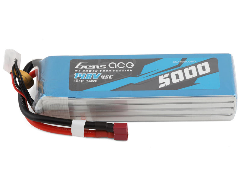 Gens Ace GEA4S500045D 14.8v 5000mAh 45C 4S LiPo Battery with Deans Connector