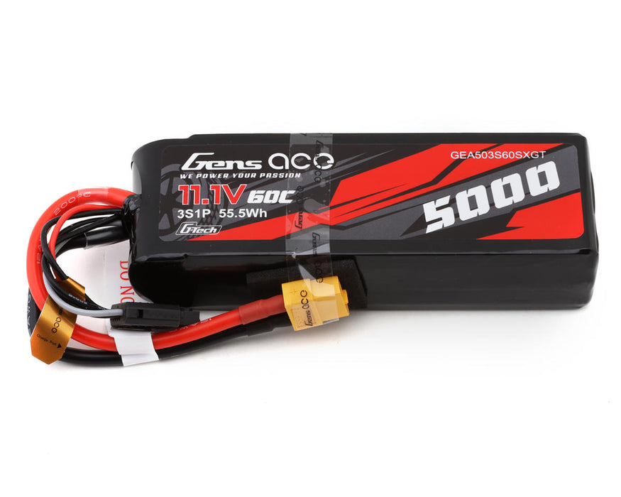 Gens Ace GEA503S60SXGT G-Tech 11.1v 5000mAh 3S 60C Smart LiPo Battery with XT60 Connector