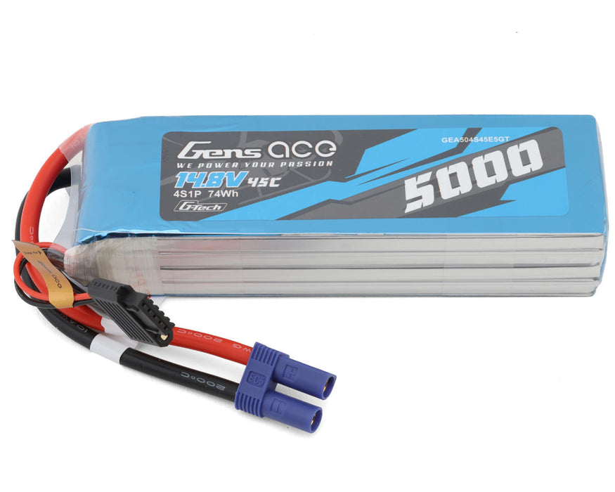 Gens Ace GEA504S45E5GT G-Tech 4S 45C LiPo Smart Battery (14.8v 5000mAh) with EC5 Connector