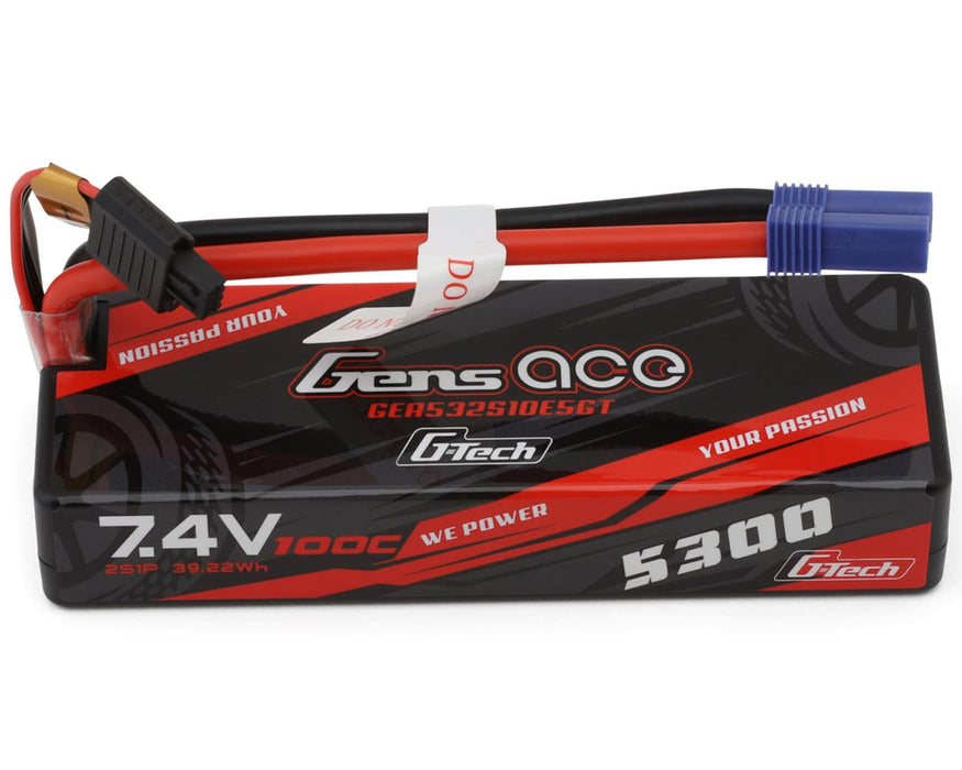 Gens Ace GEA532S10E5GT G-Tech 7.4v 5300mAh 2S 100C Hardcase LiPo Battery Pack with EC5 Connector