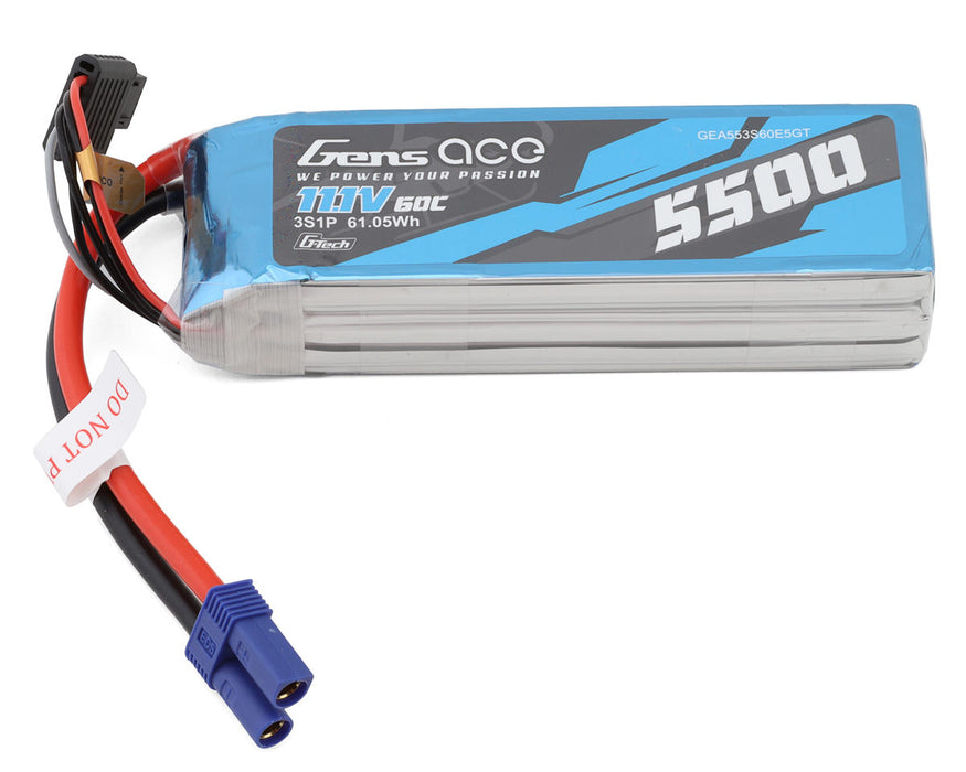 Gens Ace GEA553S60E5GT G-Tech 11.1v 5500mAh 3S 60C Smart LiPo Battery with EC5 Connector