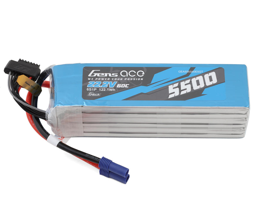Gens Ace GEA556S60E5GT G-Tech 22.2v 5500mAh 6S Smart LiPo Battery 60C with EC5 Connector