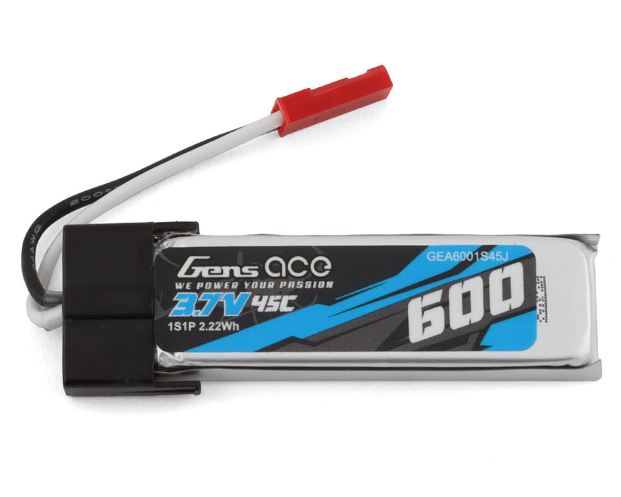 Gens Ace GEA6001S45J 3.7V 600mAh 1S 45C LiPo Battery with JST-SYP Connector
