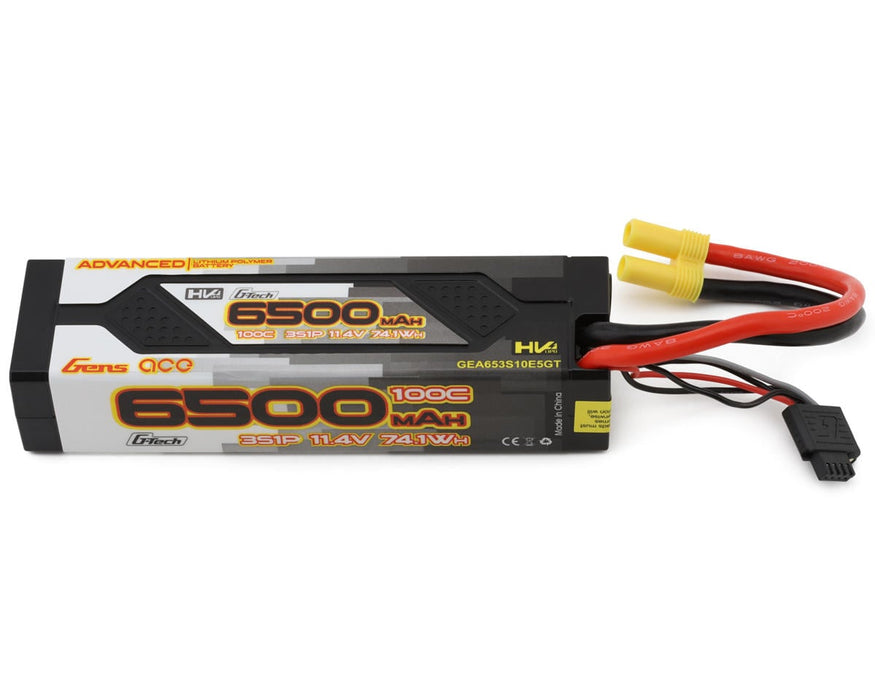 Gens Ace GEA653S10E5GT G-Tech 11.4v 6500mAh 3S 100C Advanced Smart LiHV Hardcase Battery with EC5 Connector