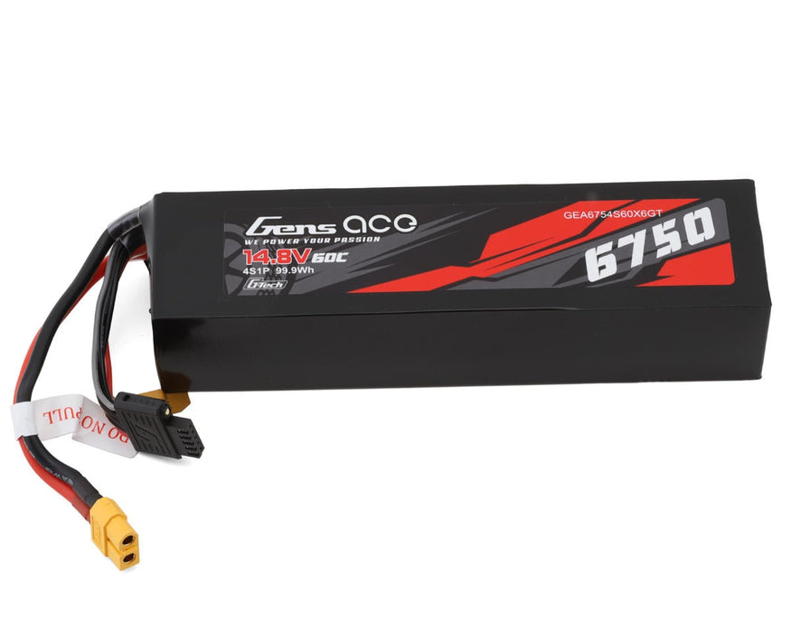 Gens Ace GEA6754S60X6GT G-Tech 14.8v 6750mAh 4S 60C Smart LiPo Battery with XT60 Connector