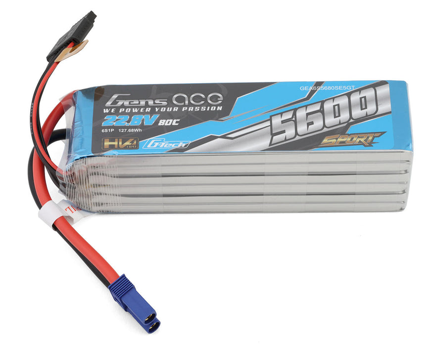 Gens Ace GEA6S5680SE5GT G-Tech Sport 22.8v 5600mAh 6S 80C Stick LiHV Battery with EC5 Connector