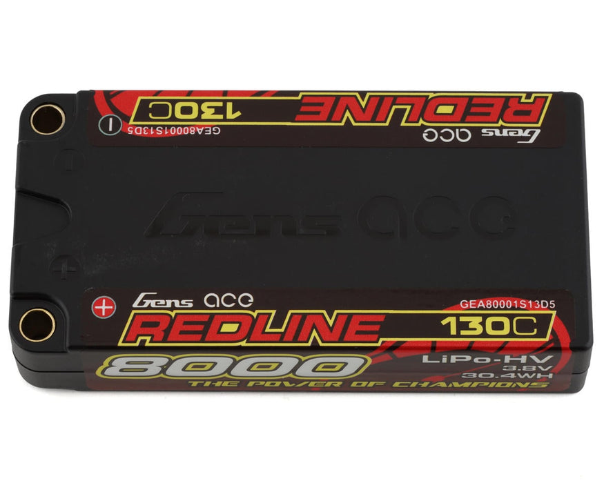 Gens Ace GEA80001S13D5 Redline 3.8v 8000mAh 1S LiHV 130C LiPo LCG Battery with 5mm Bullets