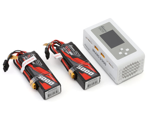 Gens Ace GEAD300503S60GT G-Tech Smart 3S Bundle with Two 3S 60C XT60 LiPo Batteries