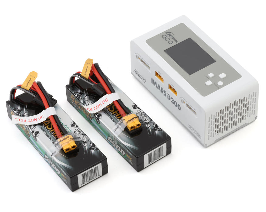 Gens Ace GEAD300522S35GT G-Tech Smart 2S Bundle with Two 2S 35C XT60 LiPo Batteries