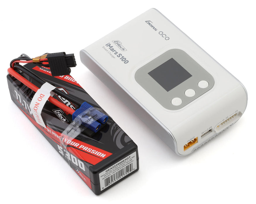 Gens Ace GEAS100533S60GT G-Tech Smart 3S Bundle with 5300mAh 3S 60C EC5 LiPo Battery