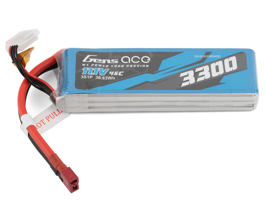 Gens ace 3300mAh 11.1V 45C Lipo Battery Pack with Deans